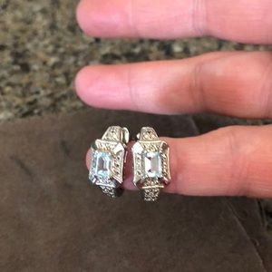 Aquamarine sterling silver earrings